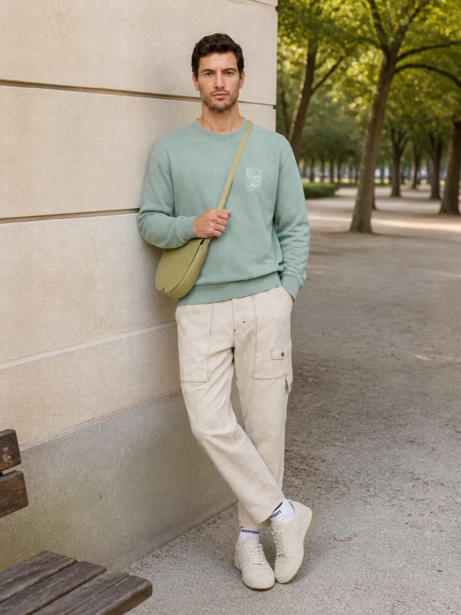Isabel marant sweatshirt beige cargo jeans outfit