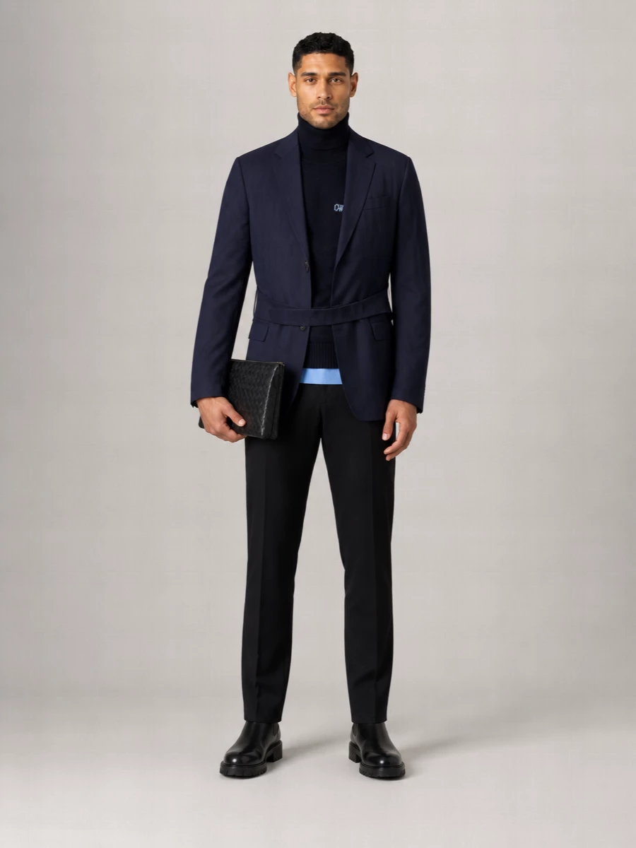 Off-White Virgin Wool Relaxed-Fit Blazer