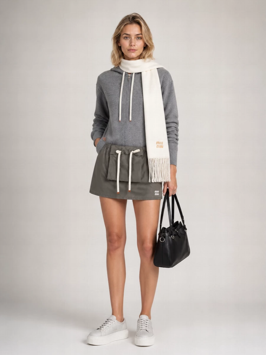 Miu Miu technical canvas mini skirt