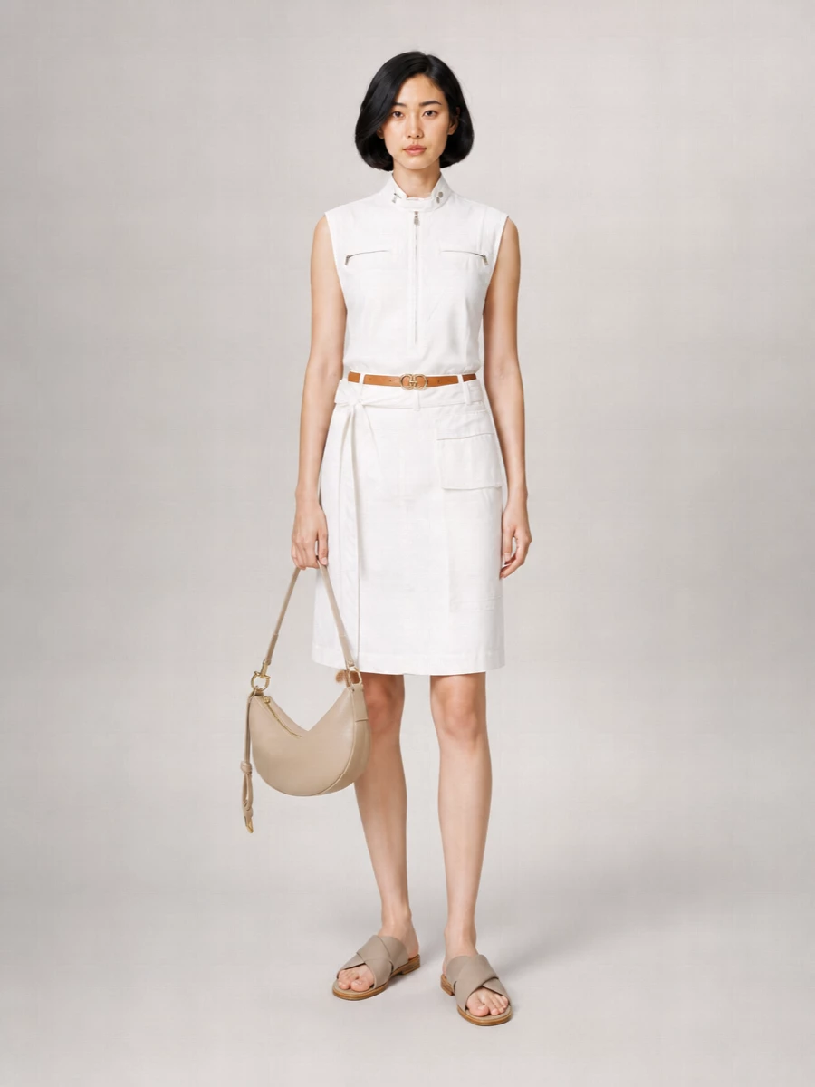 Ferragamo Cotton-Blend Wrap Skirt
