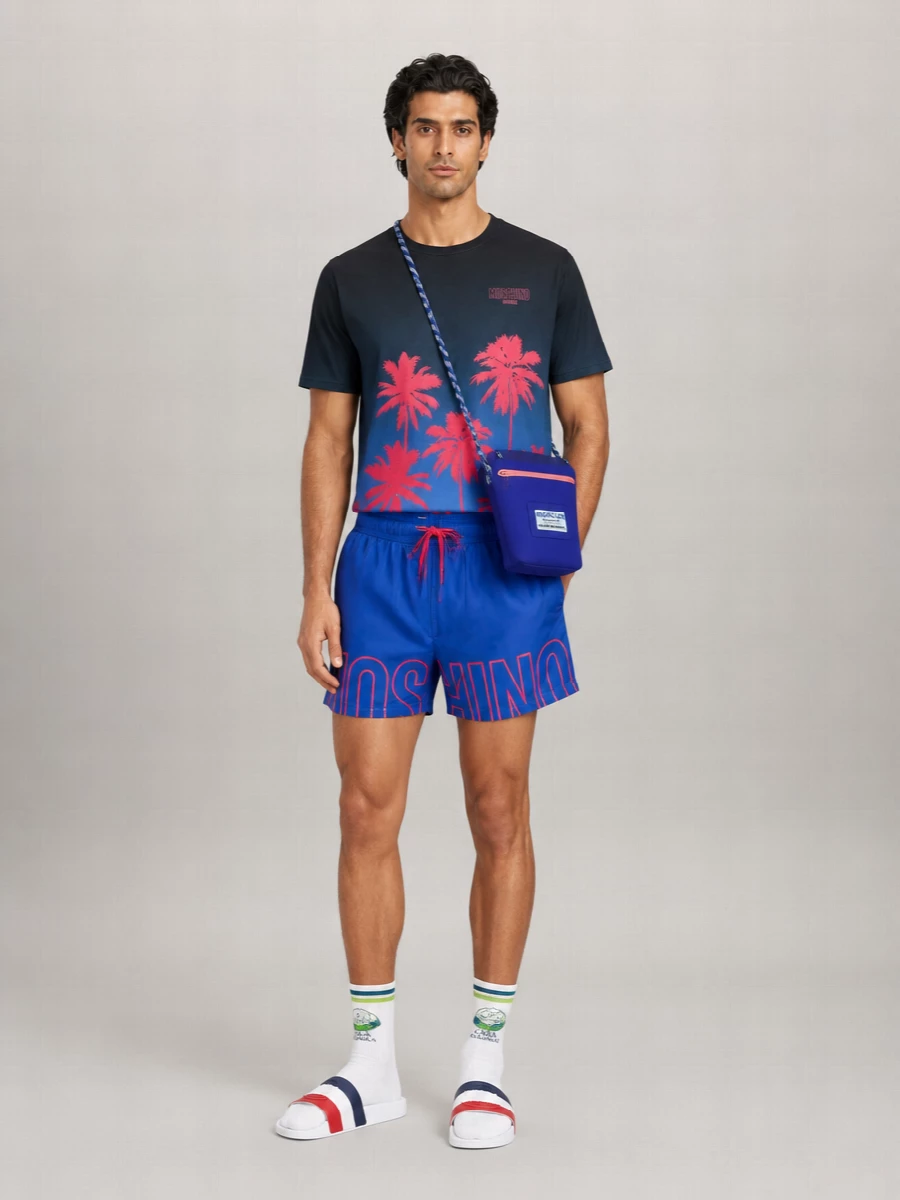 Moschino Logo-Print Deck Shorts