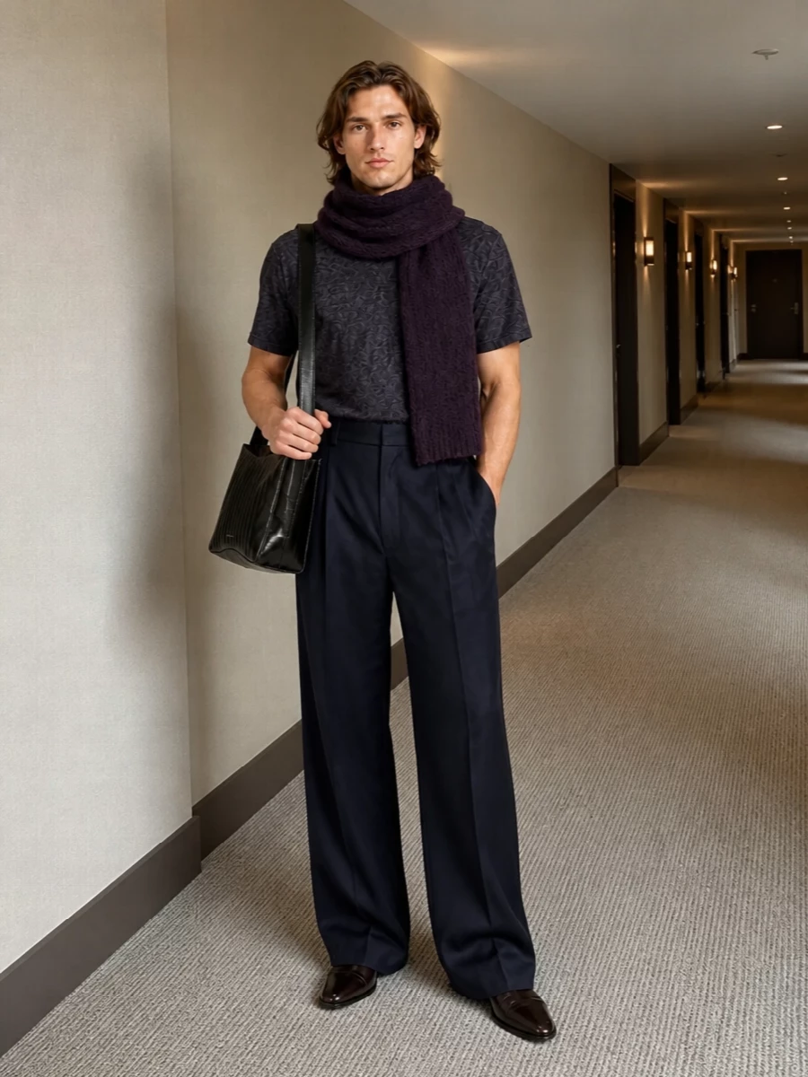 Dries van noten wide leg trouser outfit boots