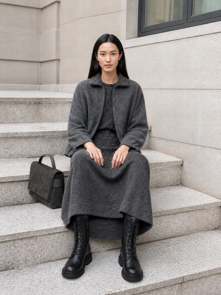 Brunello cucinelli bomber knit dress outfit