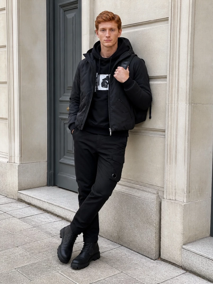 Undercover jacket cargo pants moncler boots