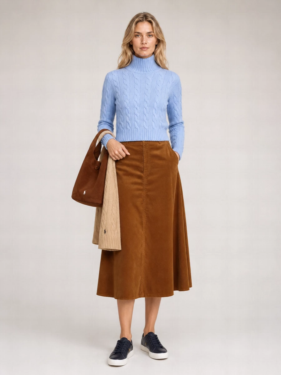 Ralph Lauren Cashmere Wool Ribbed High Neck Jumper