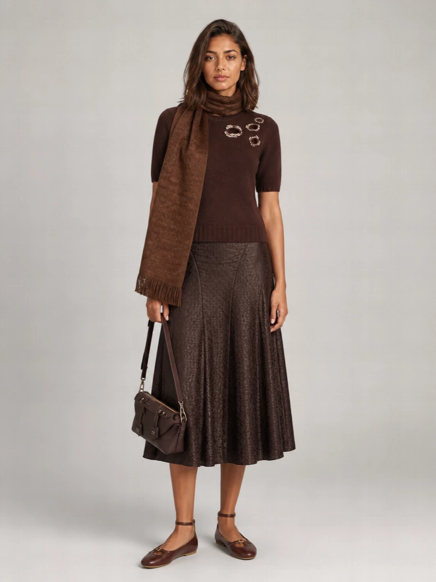 Fabiana Filippi Cashmere Silk Virgin Wool Short-Sleeve Cutout Embellished Sweater