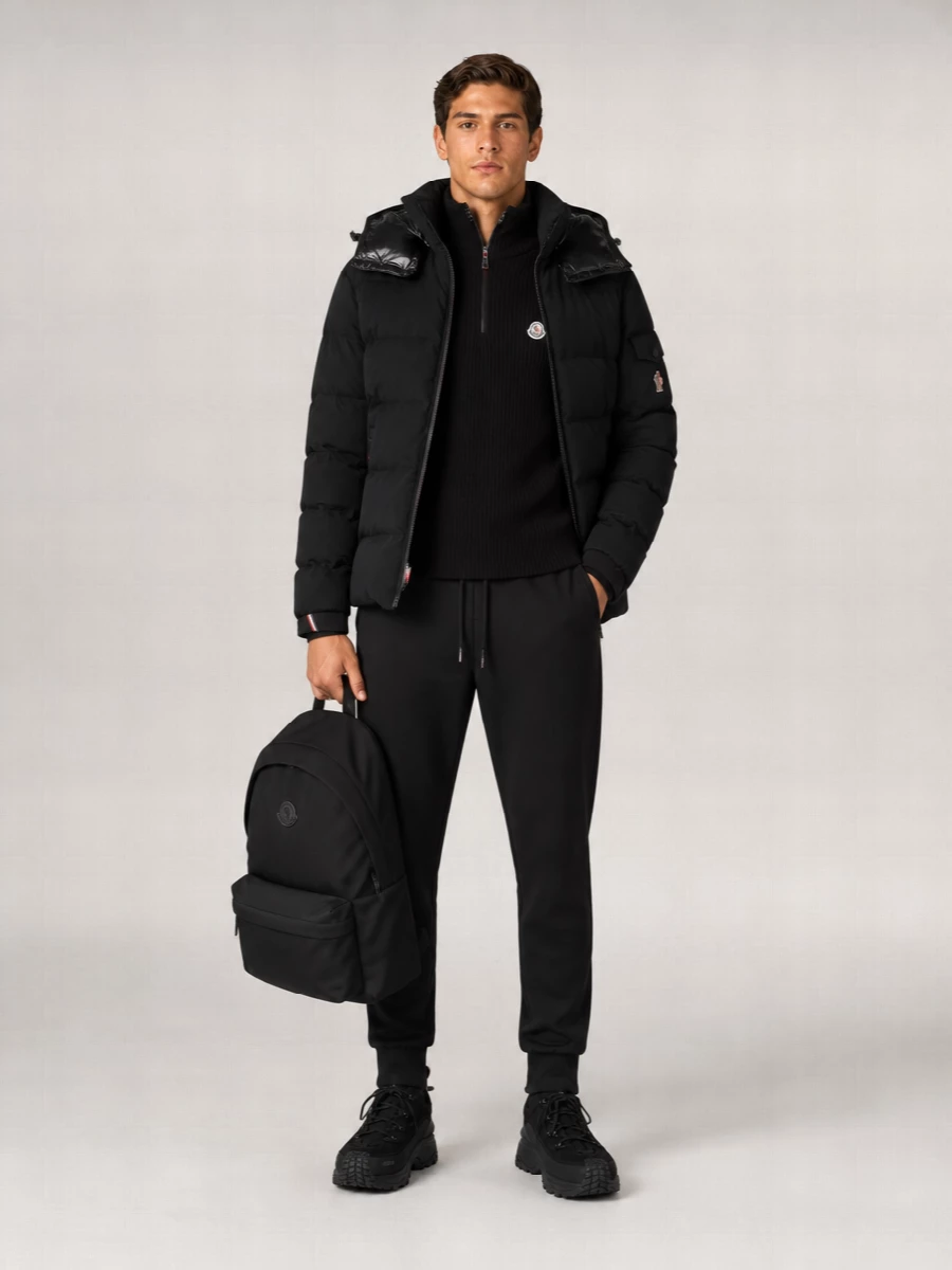 Moncler Grenoble down quilted hooded puffer jacket