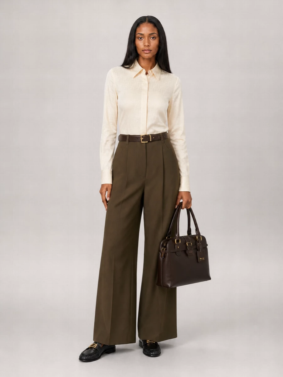 Fendi Leather Baguette Loafers