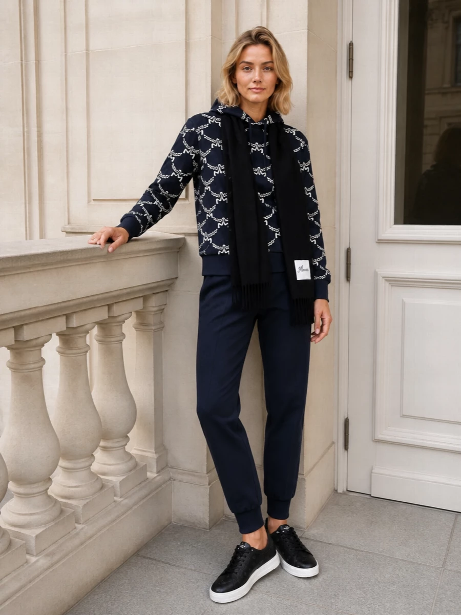 Mcm hoodie stella mccartney track pants outfit