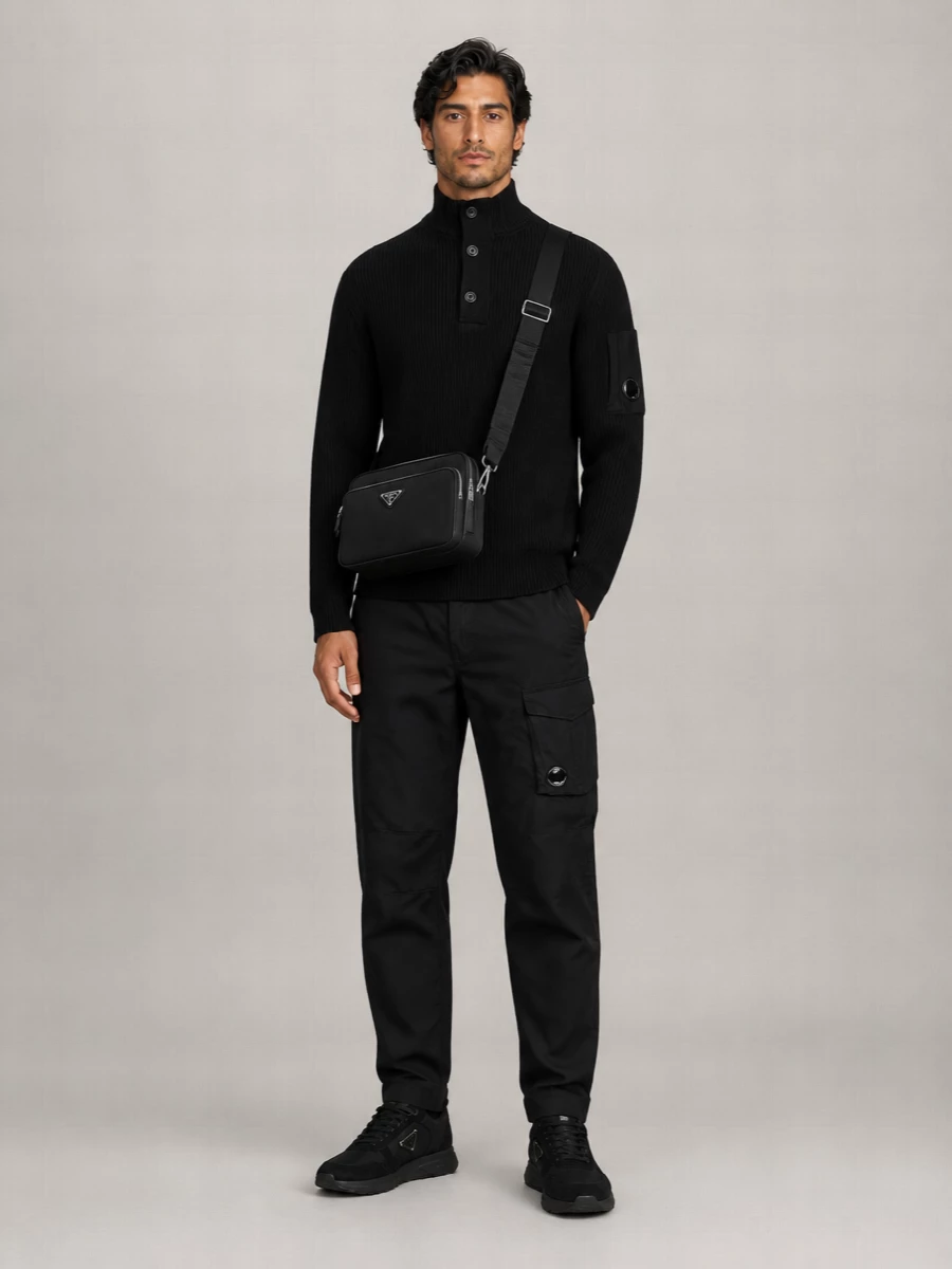 C.p. Company Ribbed High Neck Long Sleeve Top