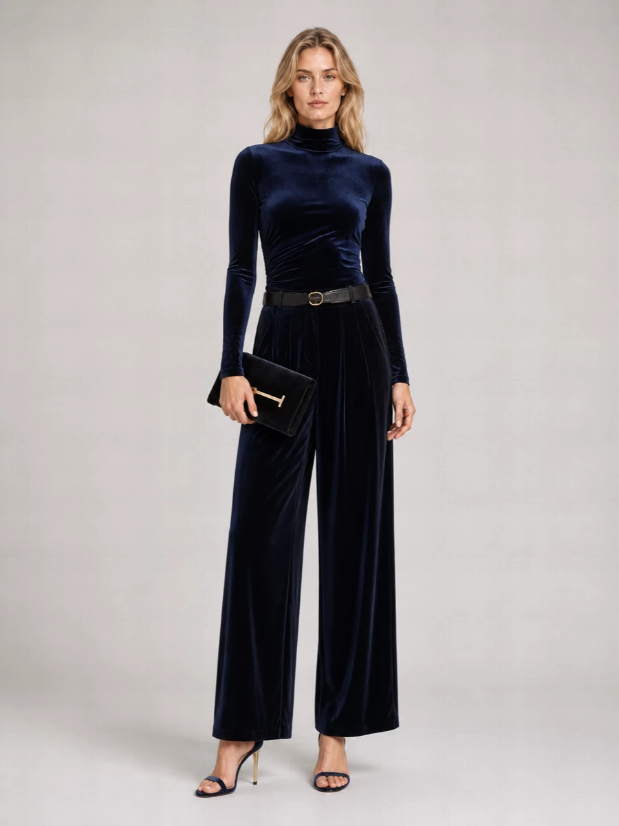 The Andamane Stretch Velvet Bodysuit