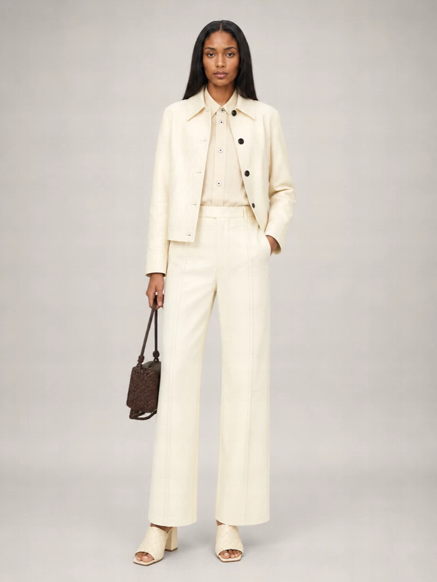 Bottega Veneta Leather Fitted Jacket