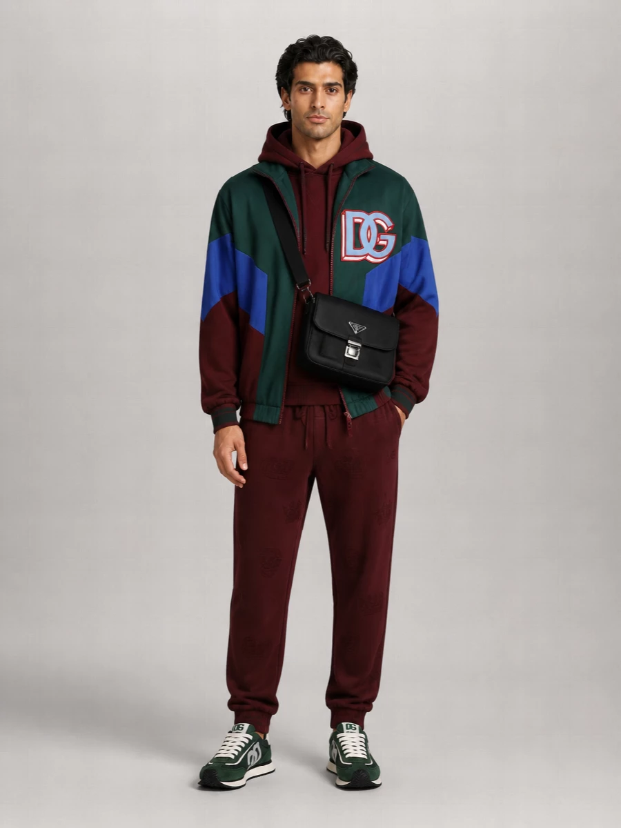 Dolce&Gabbana Colorblock Zip-Up Track Jacket