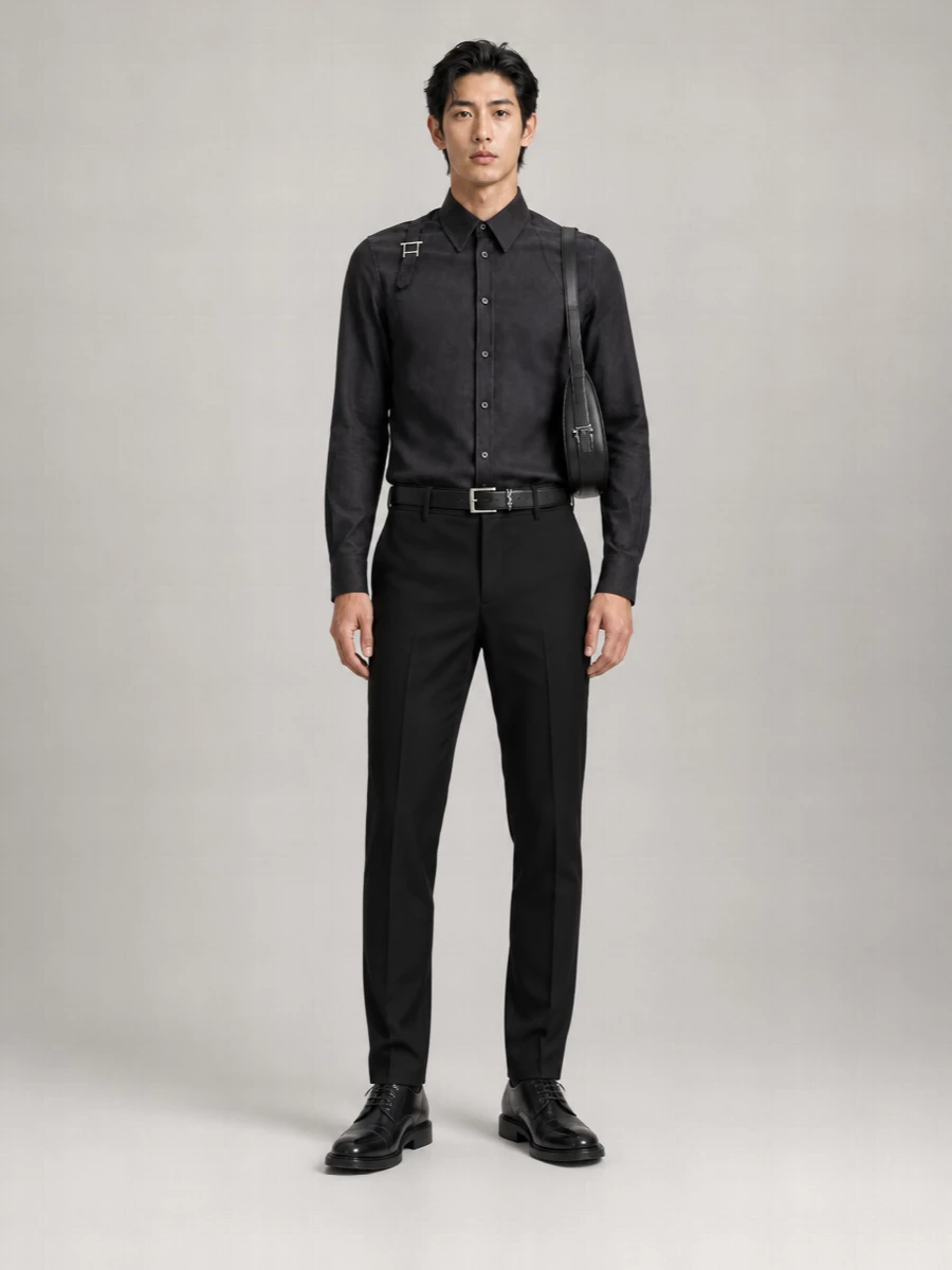 Saint Laurent Leather Cassandre Belt