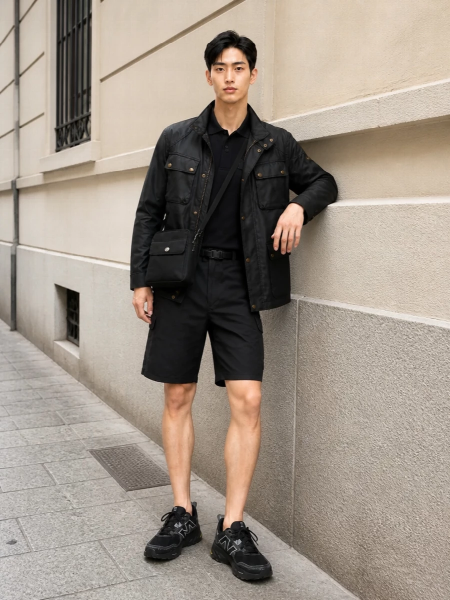 Belstaff field jacket cargo shorts new balance