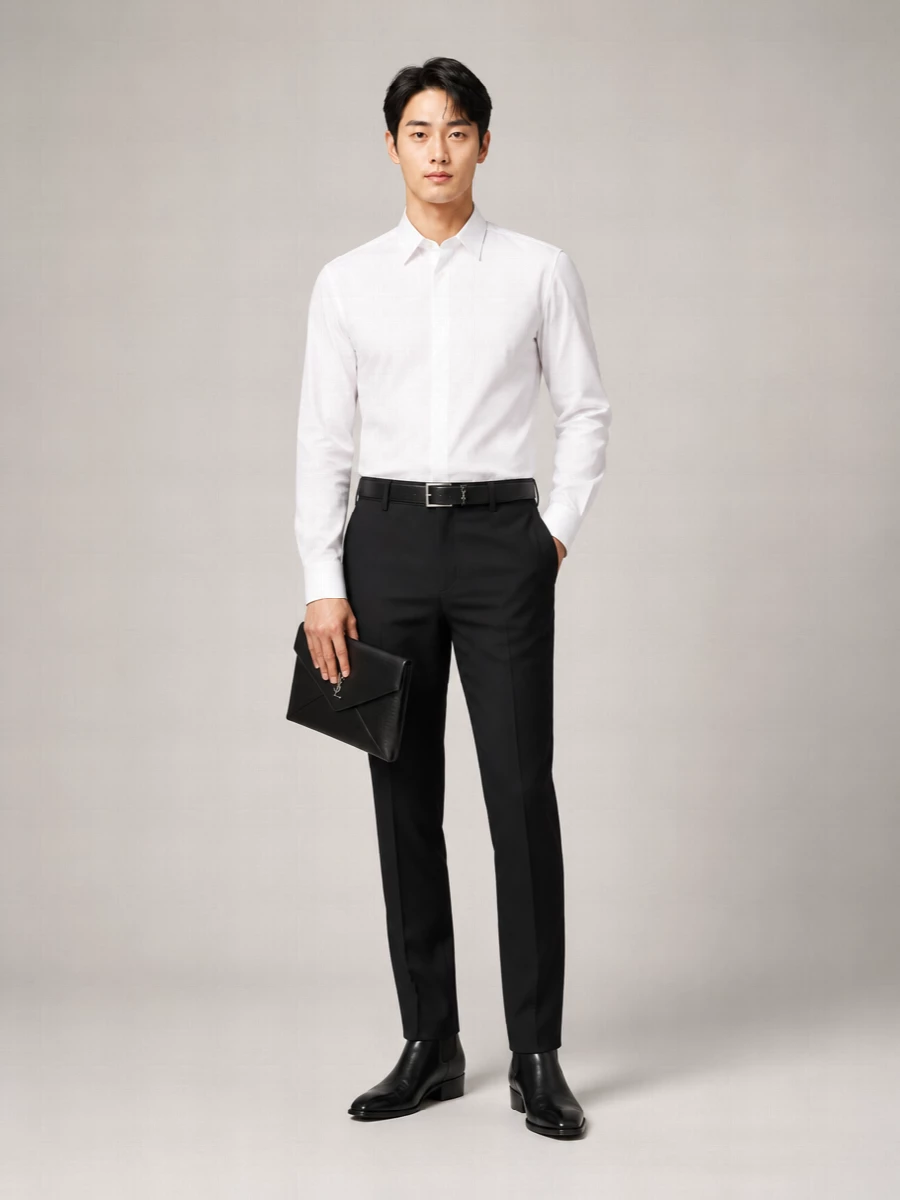 Saint Laurent Wool Straight-Leg Trousers