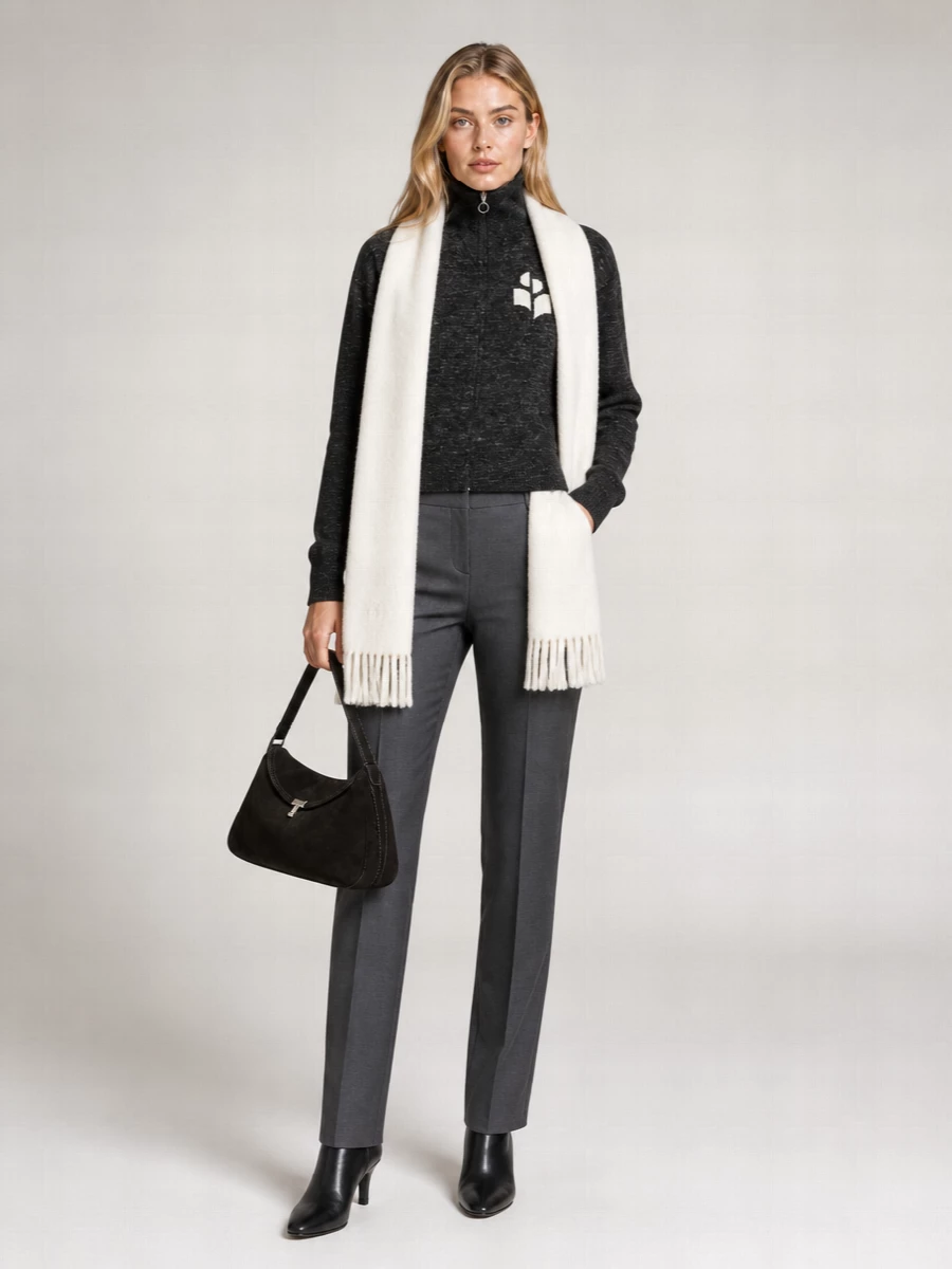 Isabel Marant Etoile Mélange High-Neck Zip-Up Cardigan