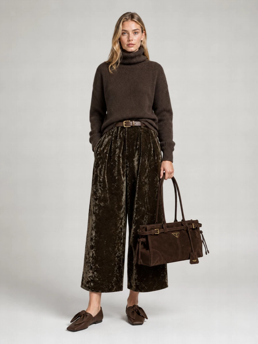 Uma Wang Velvet Wide-Leg Trousers