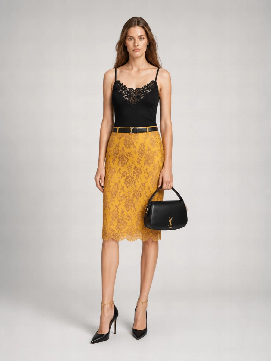 Saint Laurent Régine Satin Pumps Chain Detail
