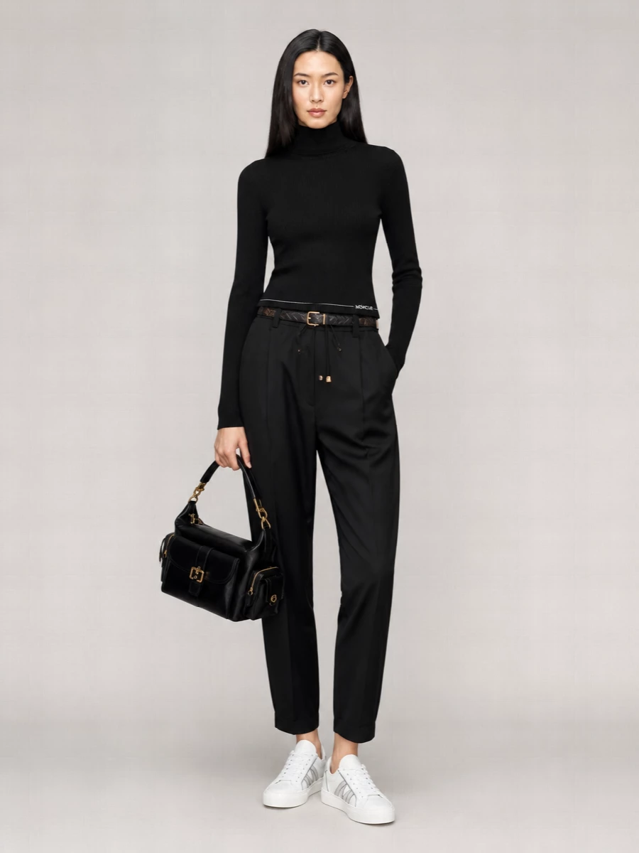 Moncler Virgin Wool Straight-Leg Tapered Trousers