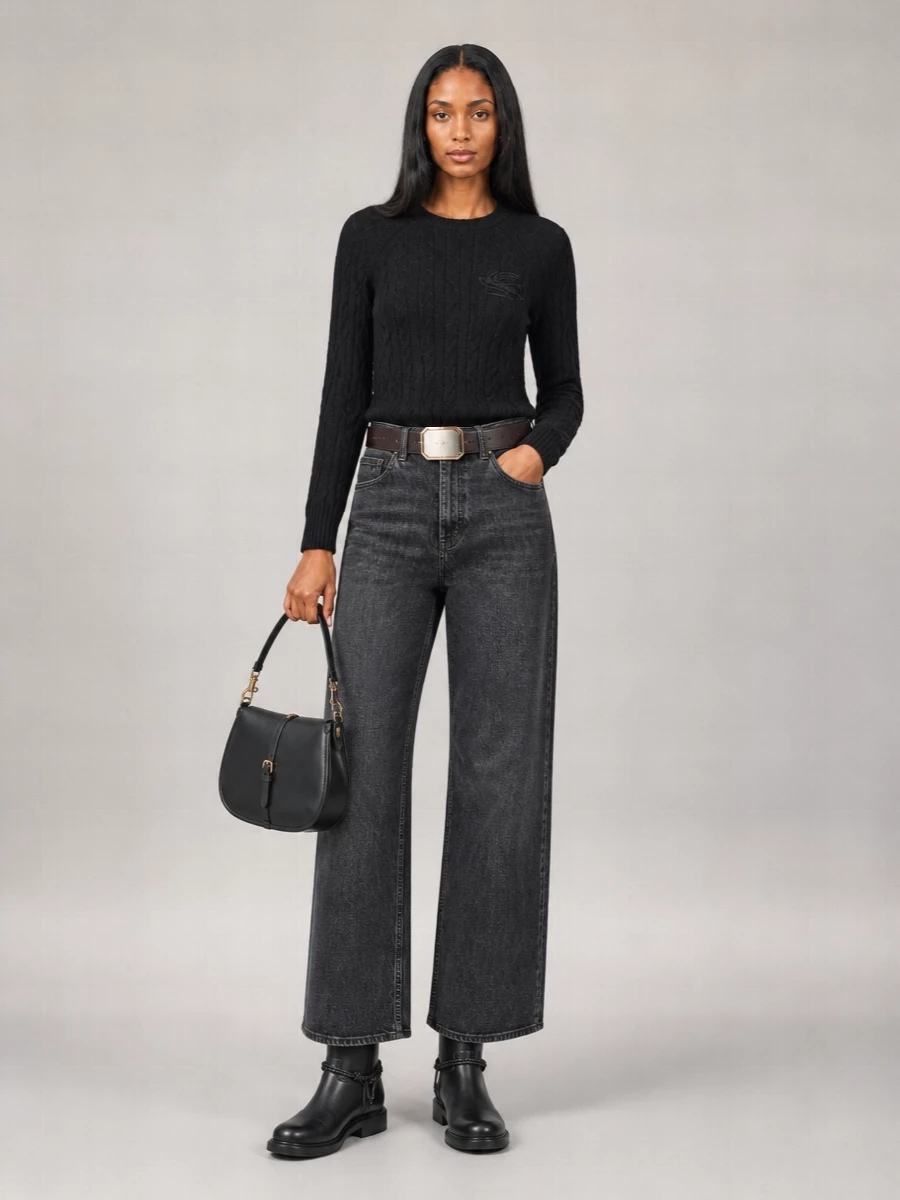 Etro Jacquard Wide-Leg Jeans