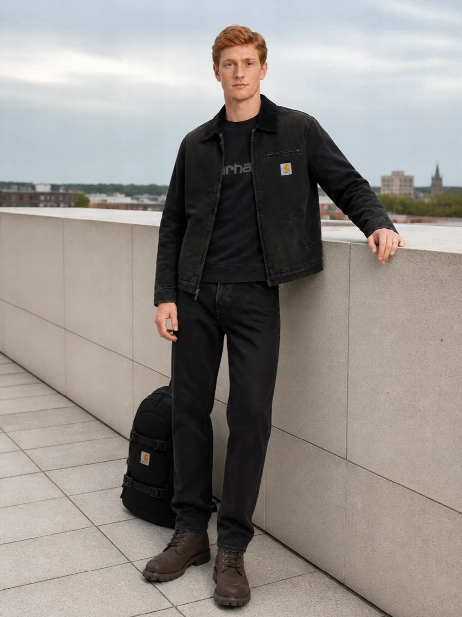 Carhartt work jacket timberland boot outfit