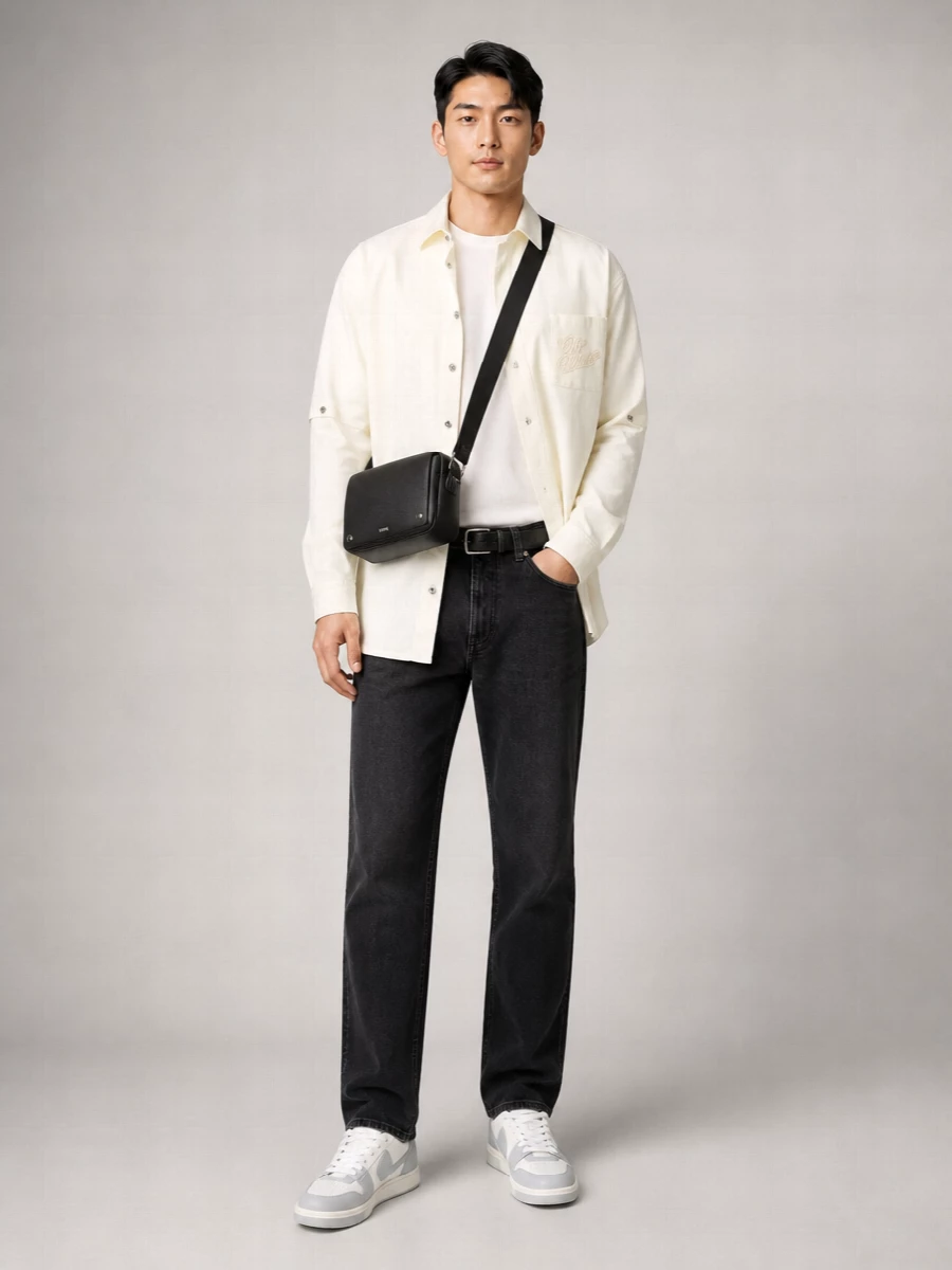 Off-White Denim Oversized Long-Sleeve Shirt