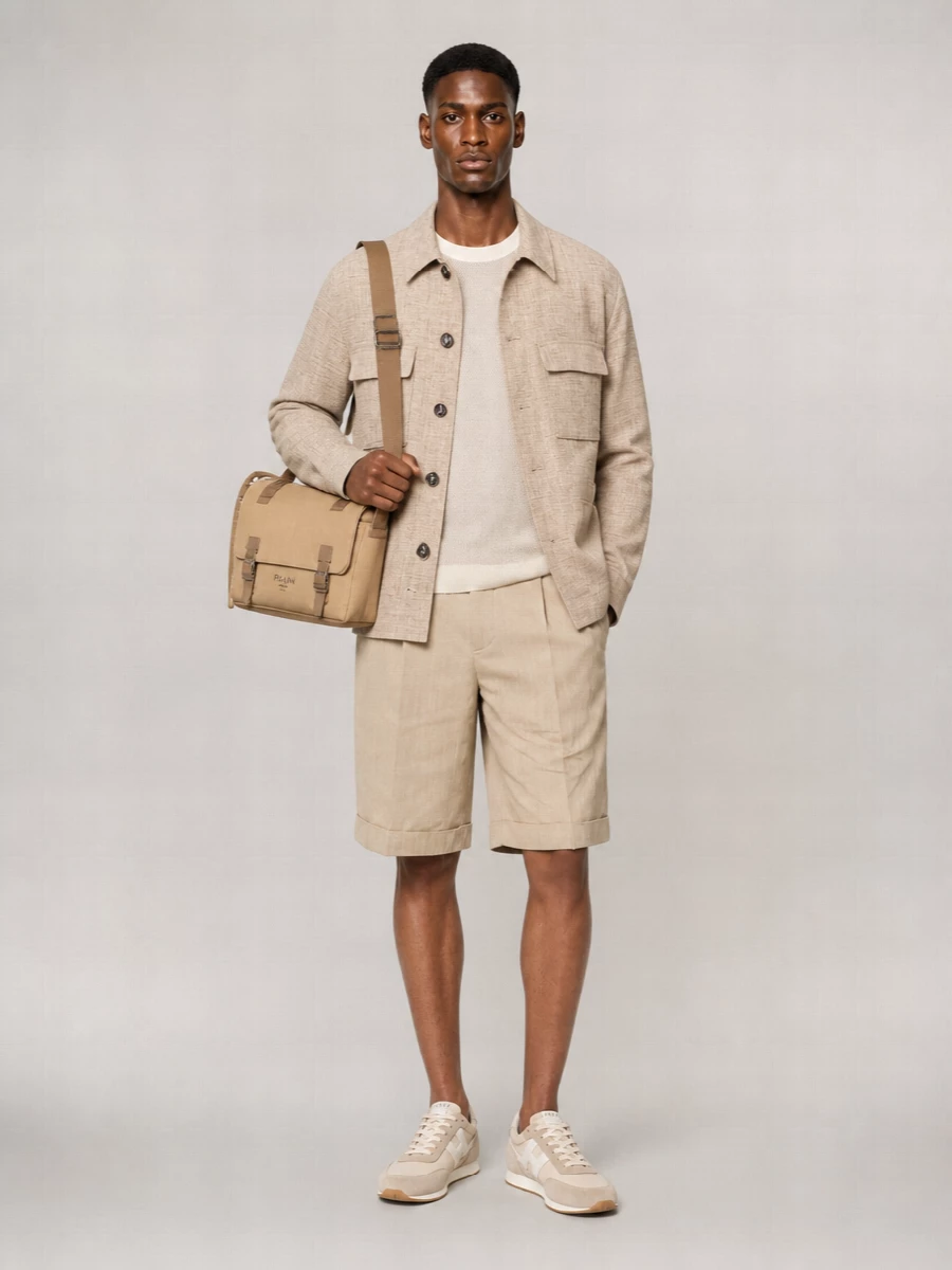Boss Virgin Wool Silk Linen Shirt Jacket