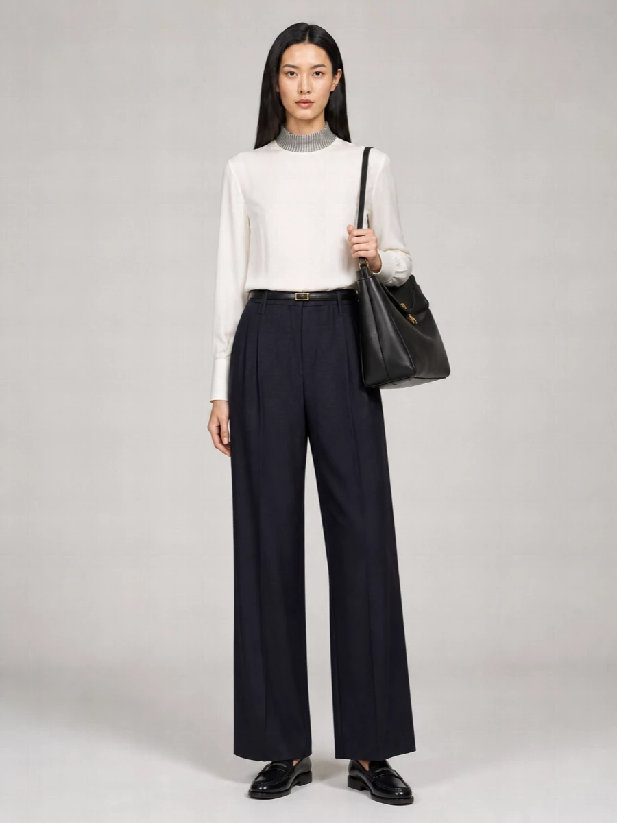 Brunello Cucinelli Virgin Wool Loose-Fit Wide-Leg Trousers