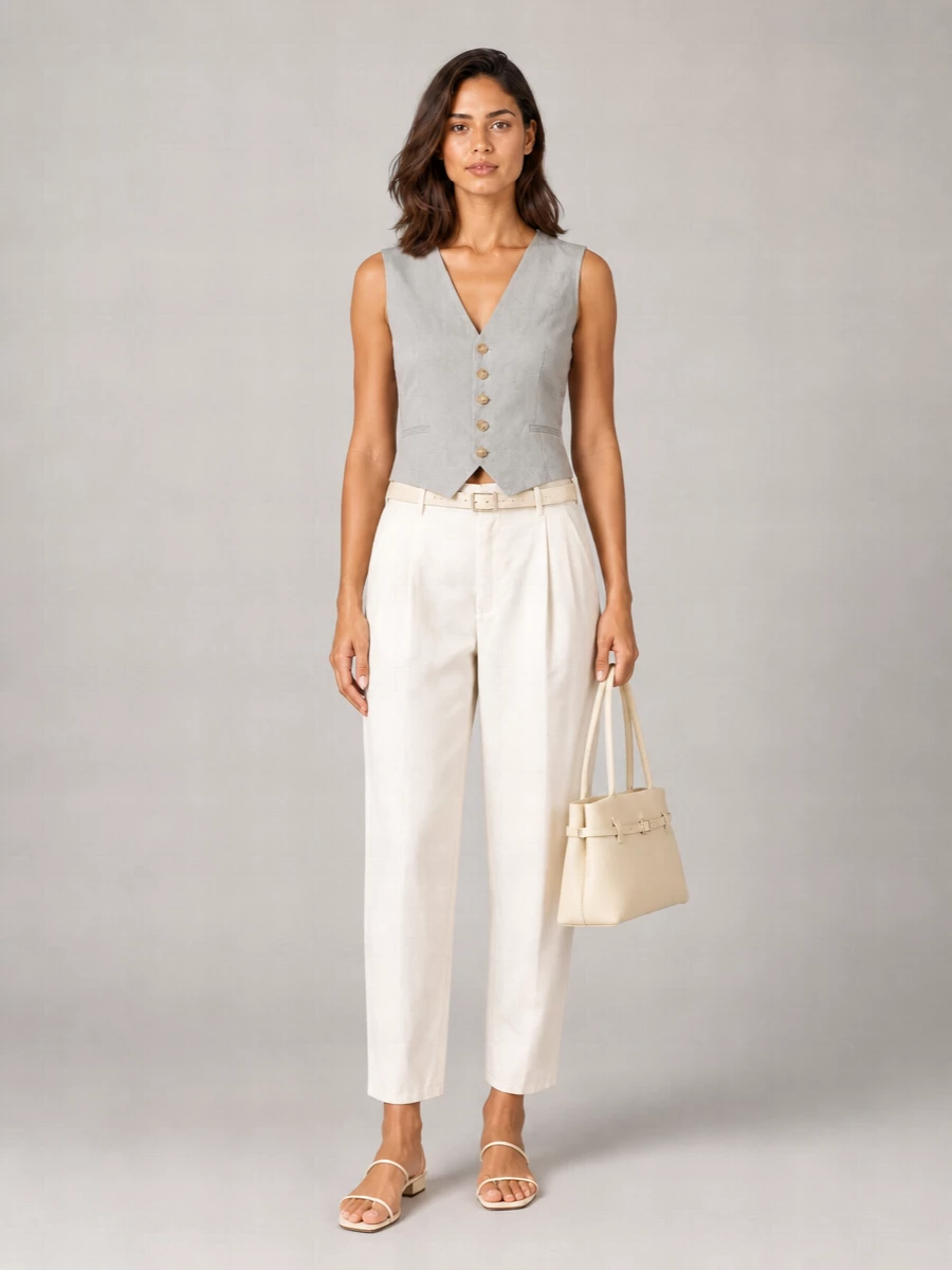 Alysi Silk Suit Gilet