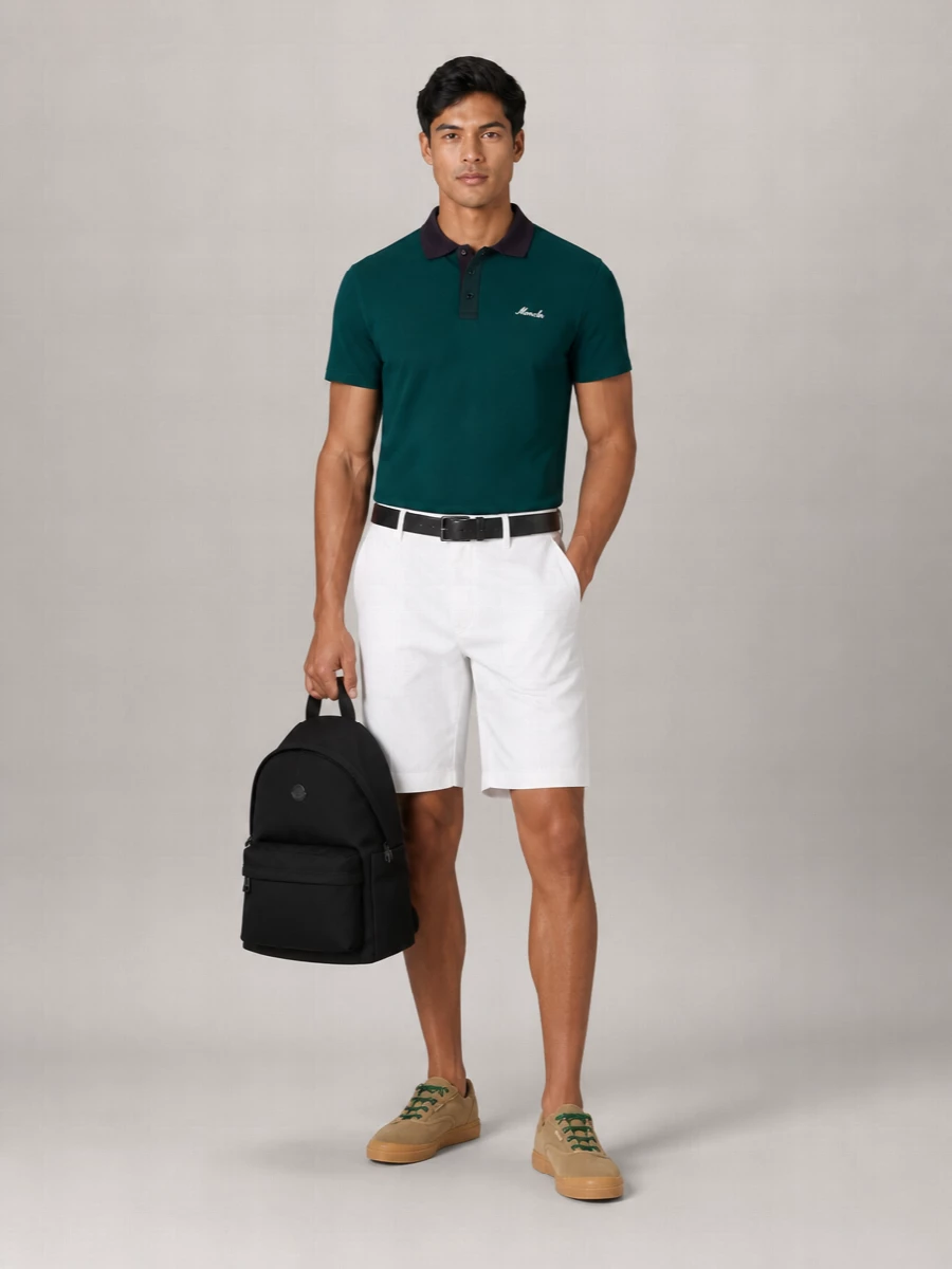 Moncler Piqué Cotton Short-Sleeve Polo Shirt