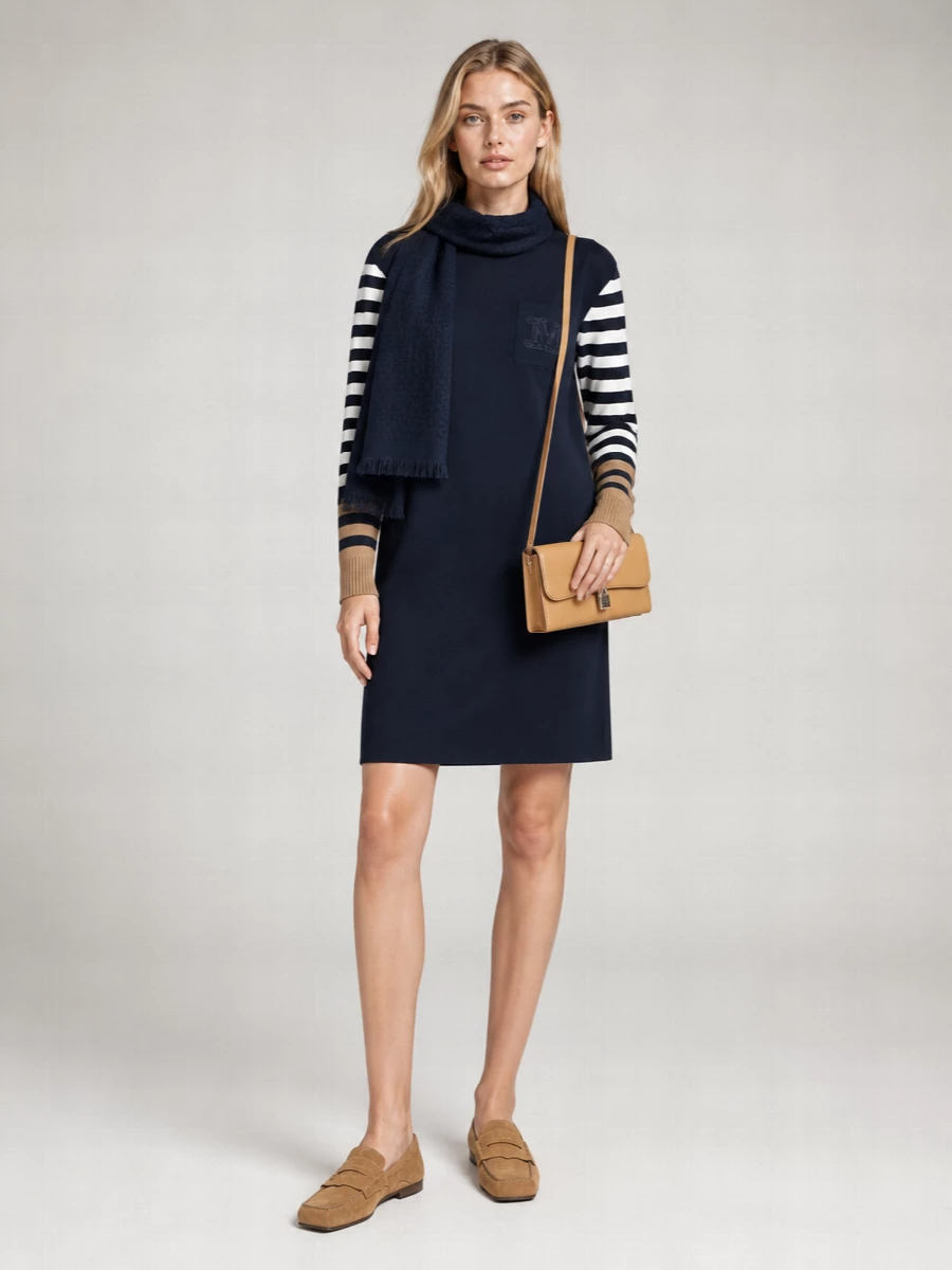 Max Mara Virgin Wool Knee-Length Dress