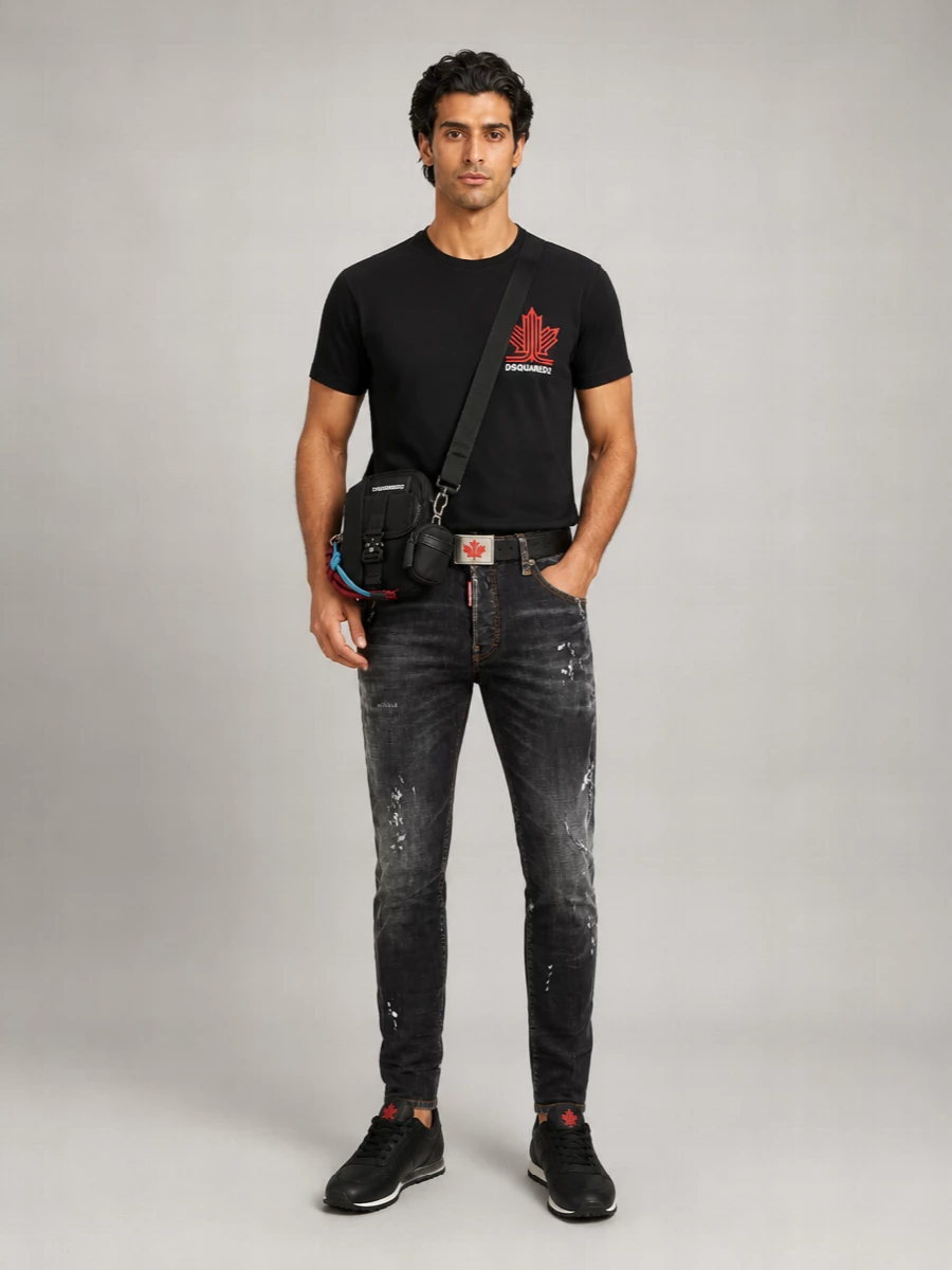 Dsquared2 Leather Lace-Up Sneakers