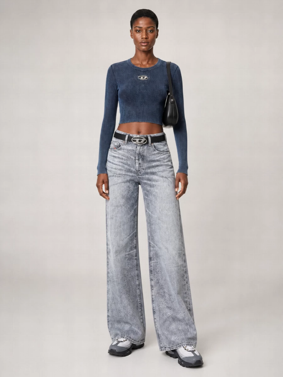 Diesel Denim High-Rise Straight-Leg Jeans