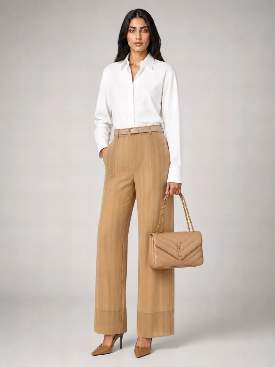 Saint Laurent Silk Wide-Leg Trousers