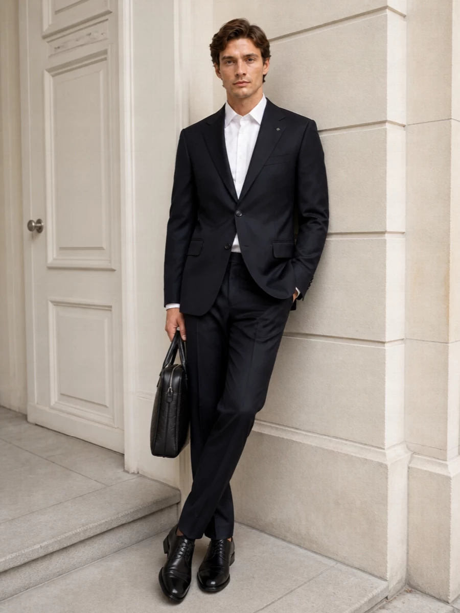 Tagliatore navy blazer pt torino trousers outfit