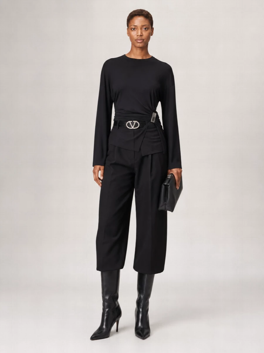 The Attico Viscose Asymmetric Draped Mini Dress