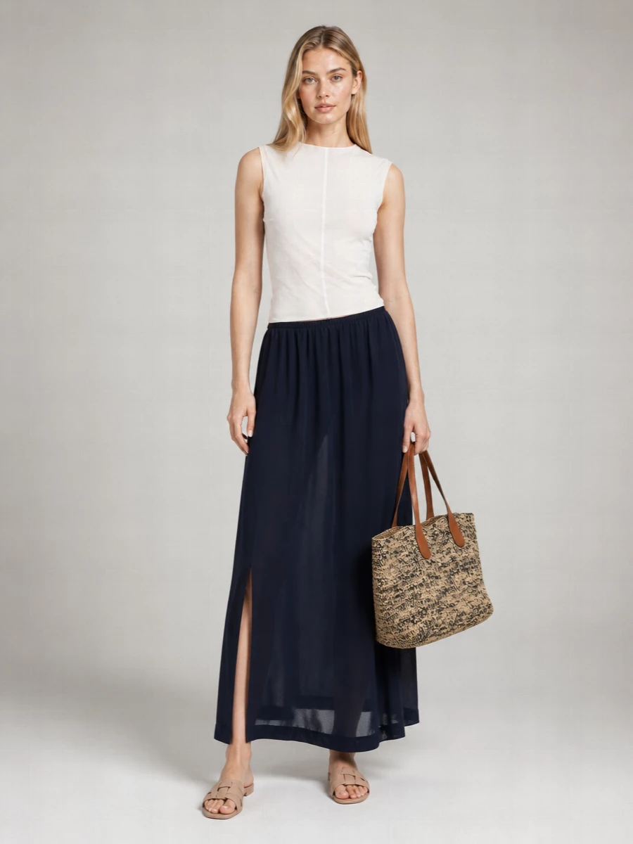 Ibeliv Raffia Two Tone Woven Tote Bag