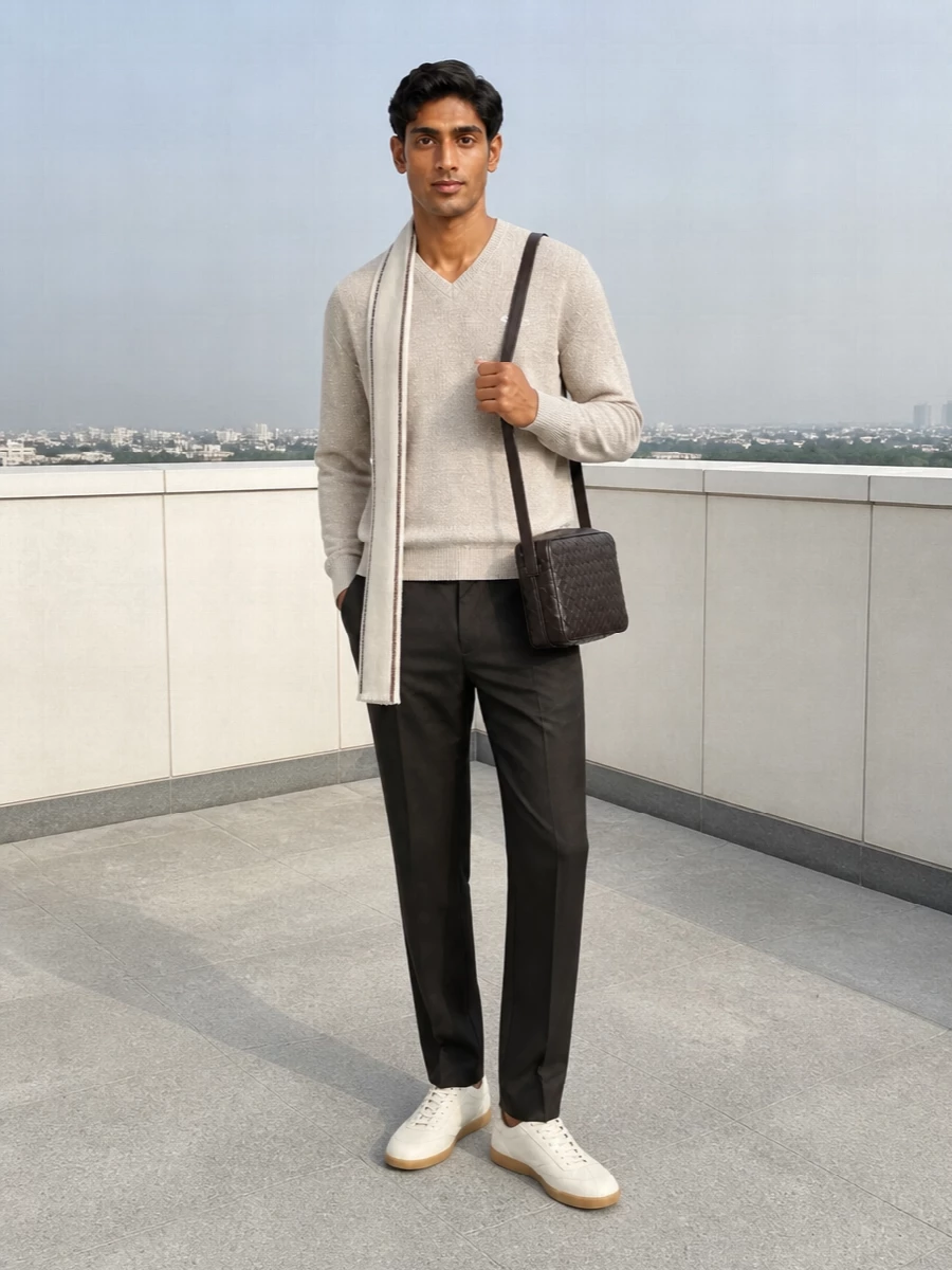 Erl sweater zegna trousers leather sneakers
