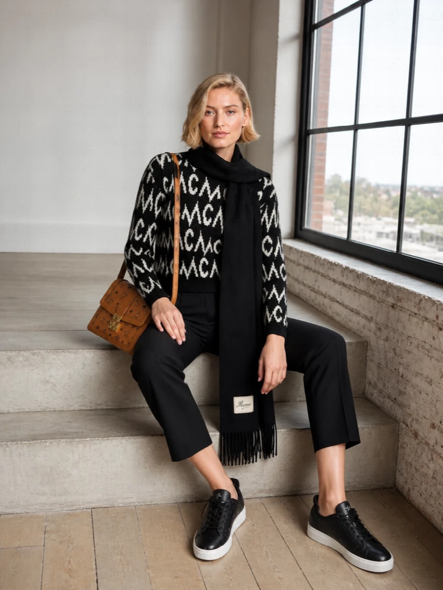 Mcm monogram sweater kiko kostadinov cropped trouser