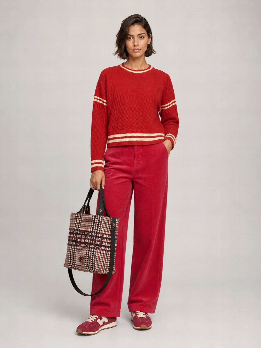 Golden Goose Cotton Waffle-Knit Oversized Logo-Embroidered Sweater