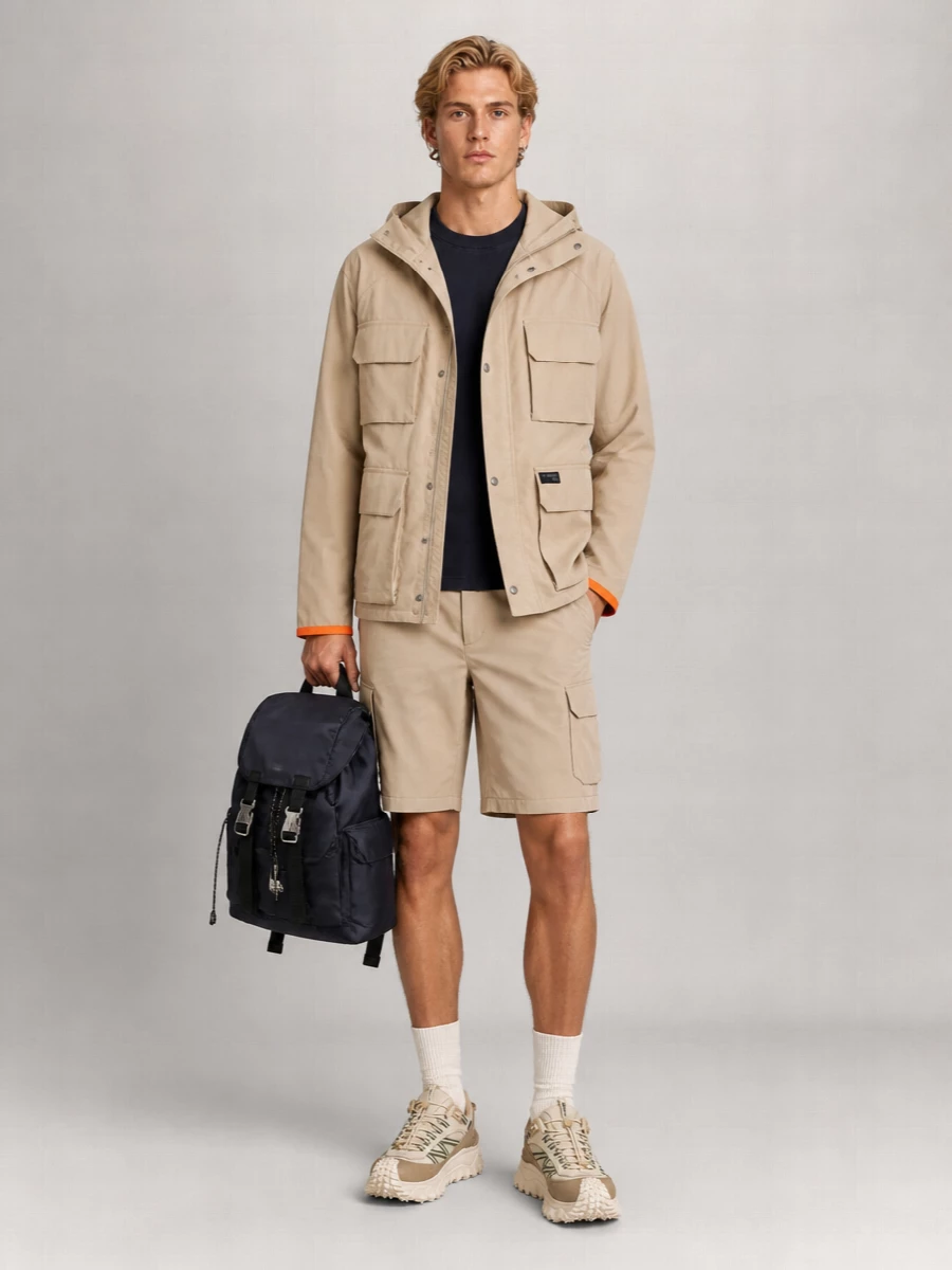 Fay Nylon Hooded Windbreaker Jacket