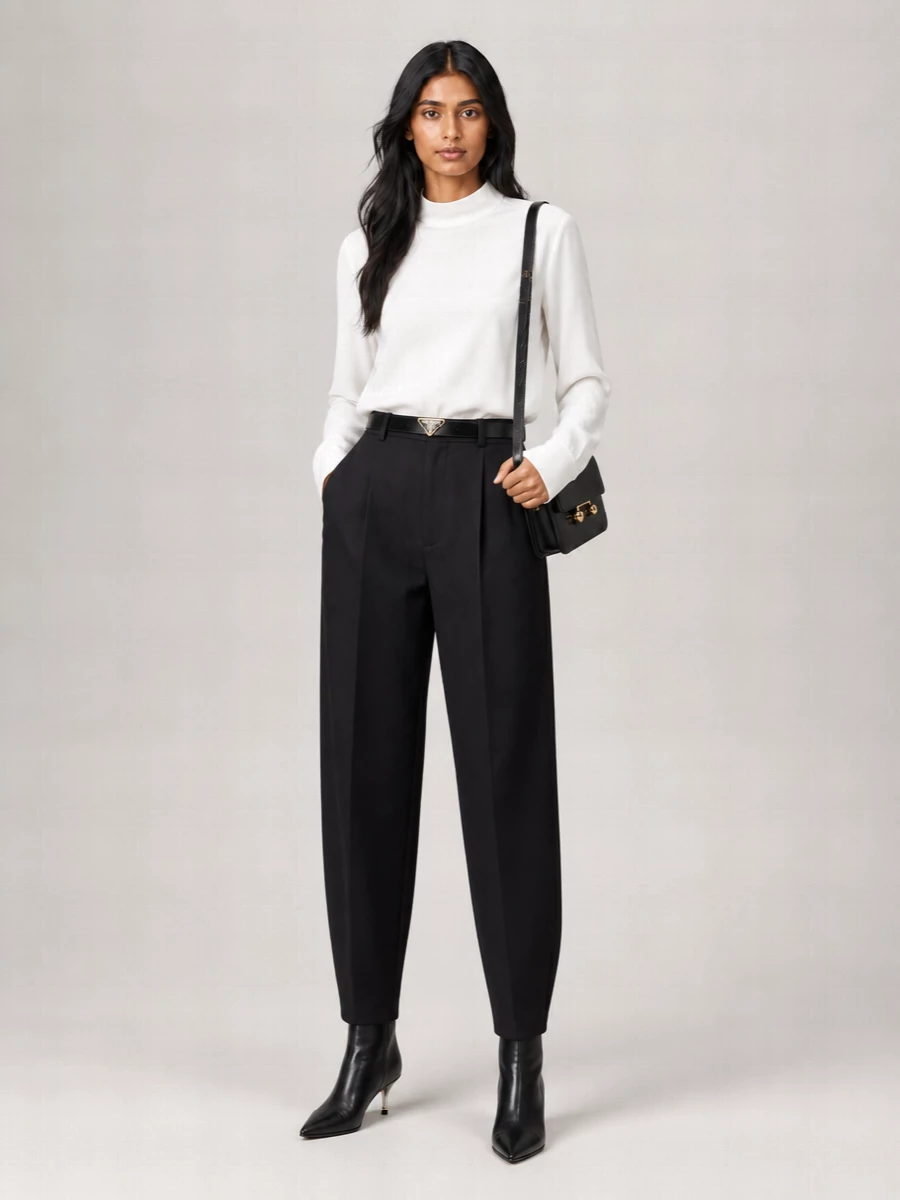 Marni Virgin Wool Pleated Tapered Trousers