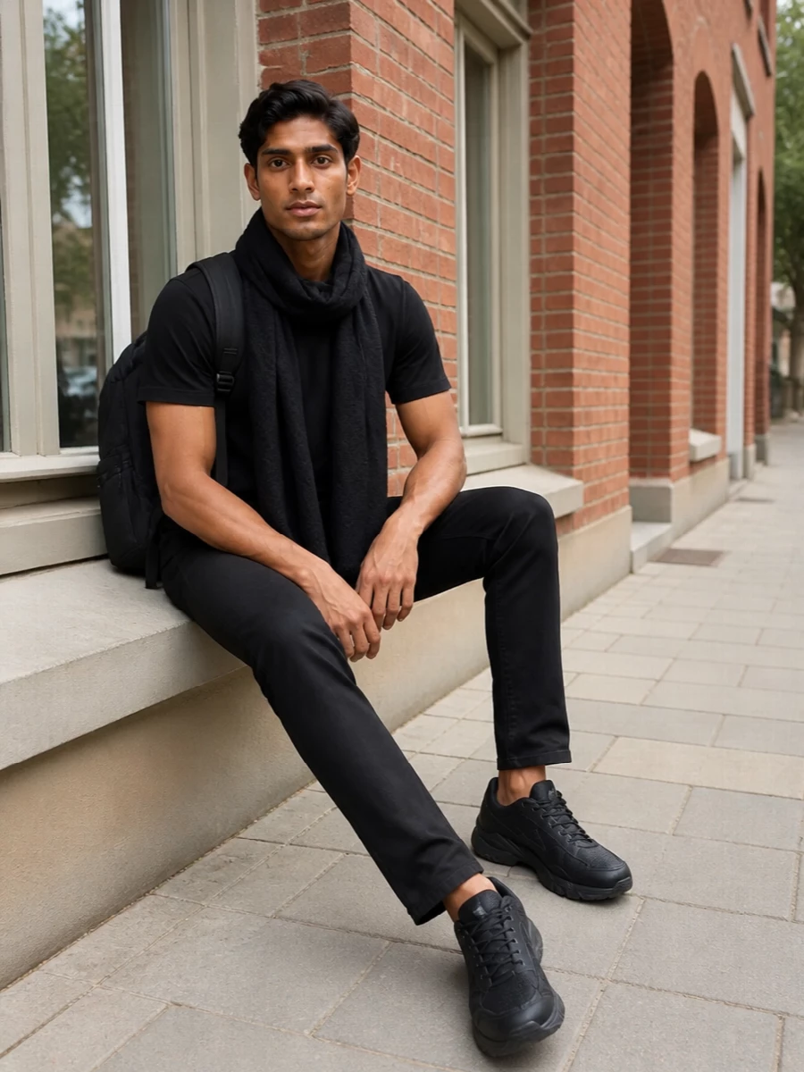 Givenchy black tee straight trousers sneakers