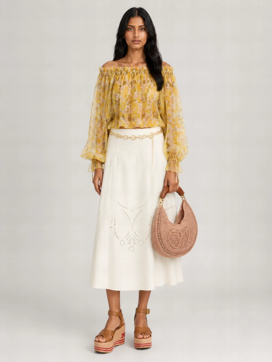 Chloé Leather Wedge Espadrille Sandals