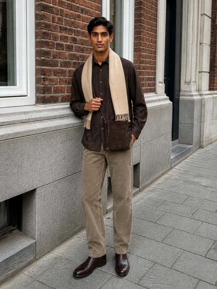 Our legacy brown check shirt corduroy trousers