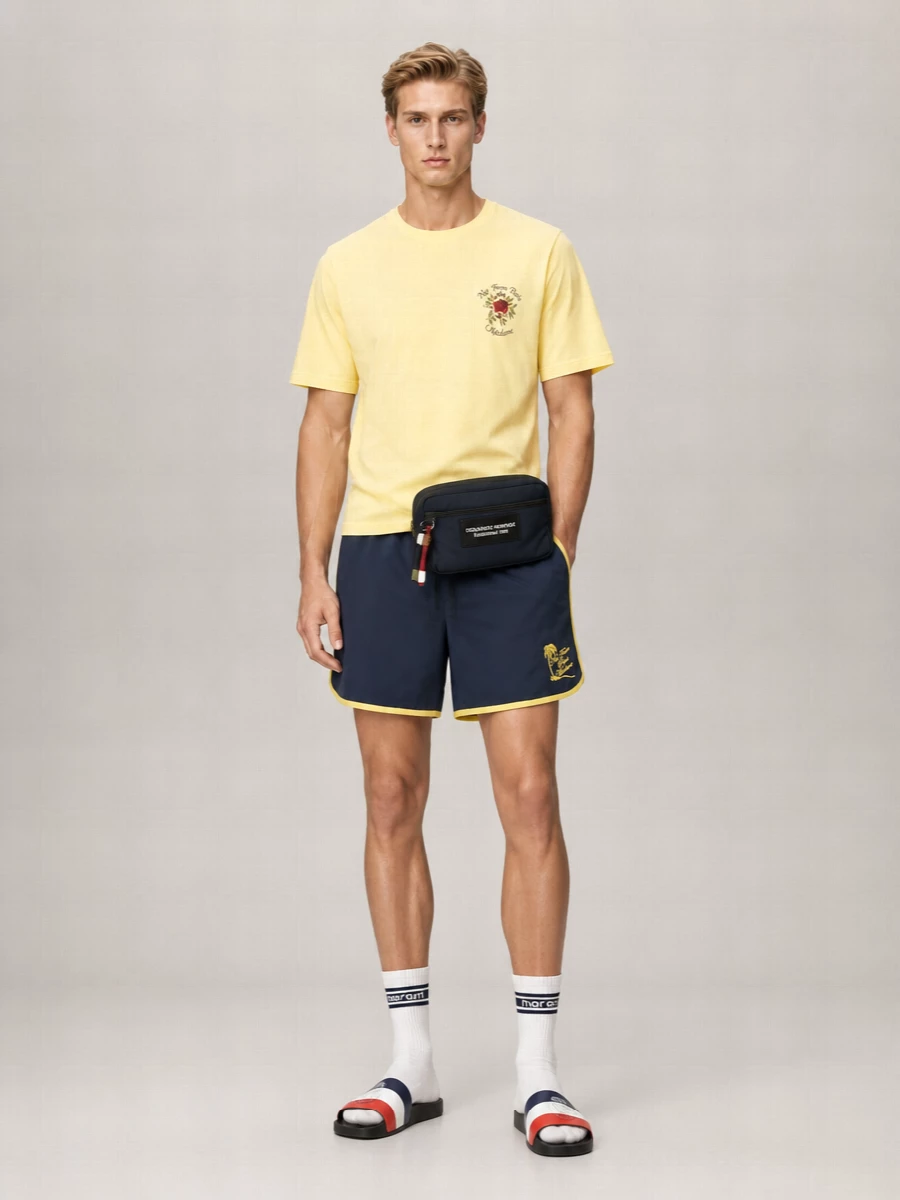 Drôle De Monsieur Logo-Embroidered Swim Shorts