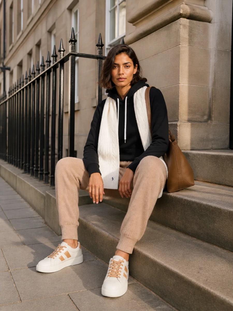 Polo ralph lauren hoodie camel joggers outfit