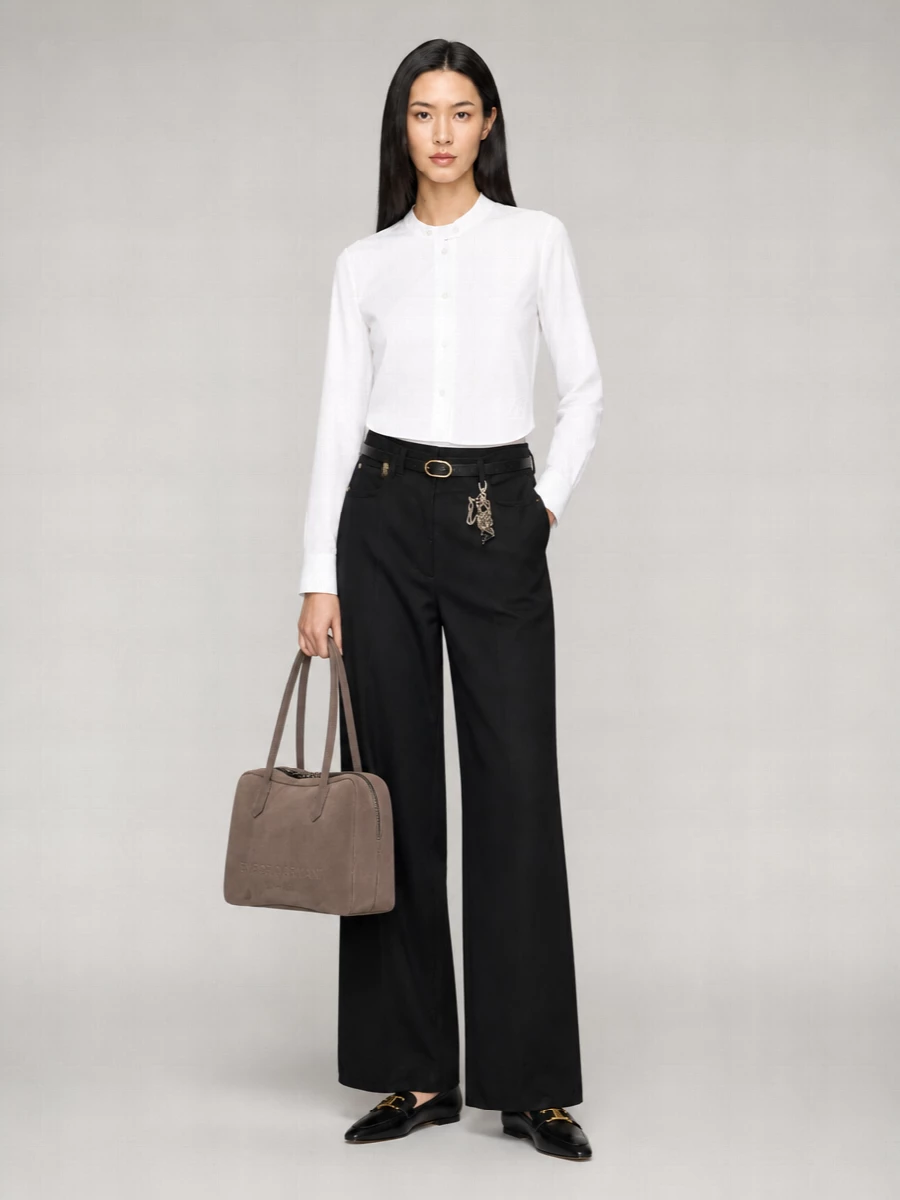 Emporio Armani Denim Wide-Leg Trousers