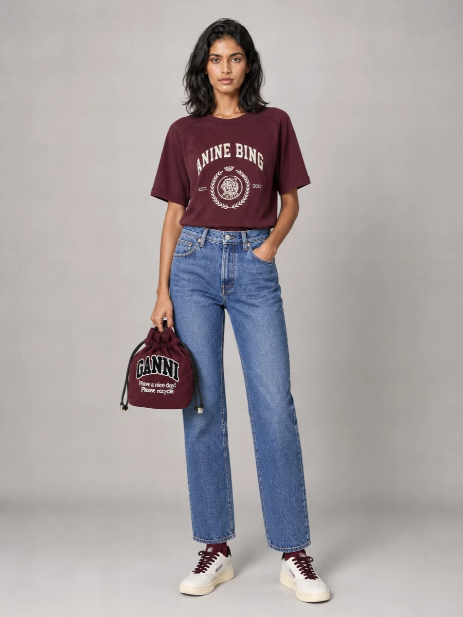 Anine Bing logo print t shirt